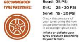 Red Dirt Rentals logo for outdoor gear and tire pressure tips in Australia.